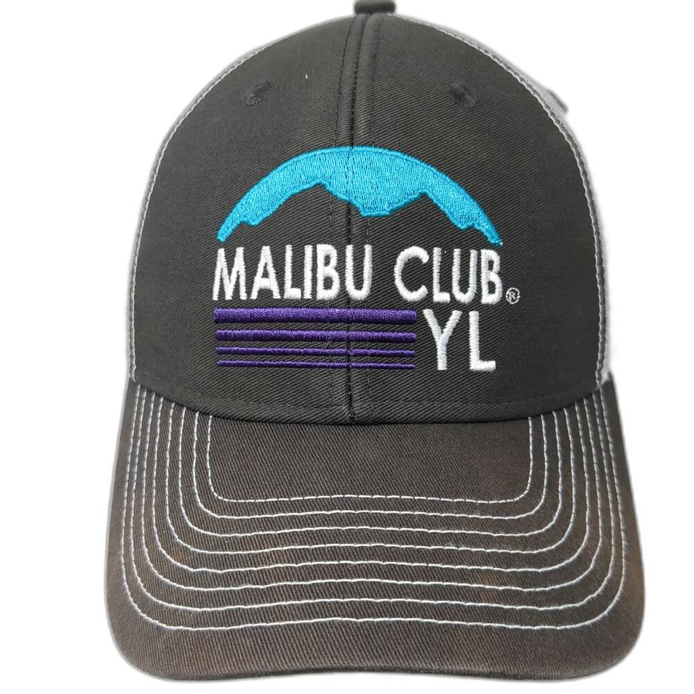 Ouray Trucker Hat Gray One Size Young Life Malibu Club Mountain Snapback Mesh